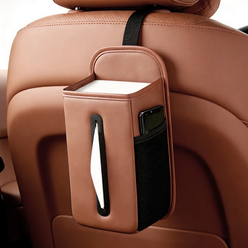 car-seat-side-tissue-bag-hanging-paper-drawing-storage-bag-large-with-mesh-leather-material-save-space
