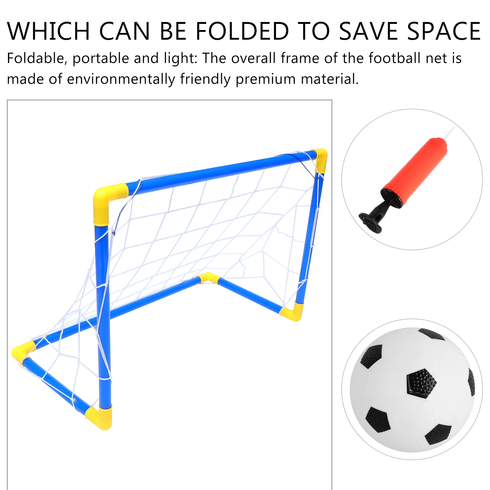 Filet de football pliable bleu pour enfants, porte de football à assemblage Portable, pour Sports de plein air, arrière-cour, Camping, entraînement de fête sur la plage