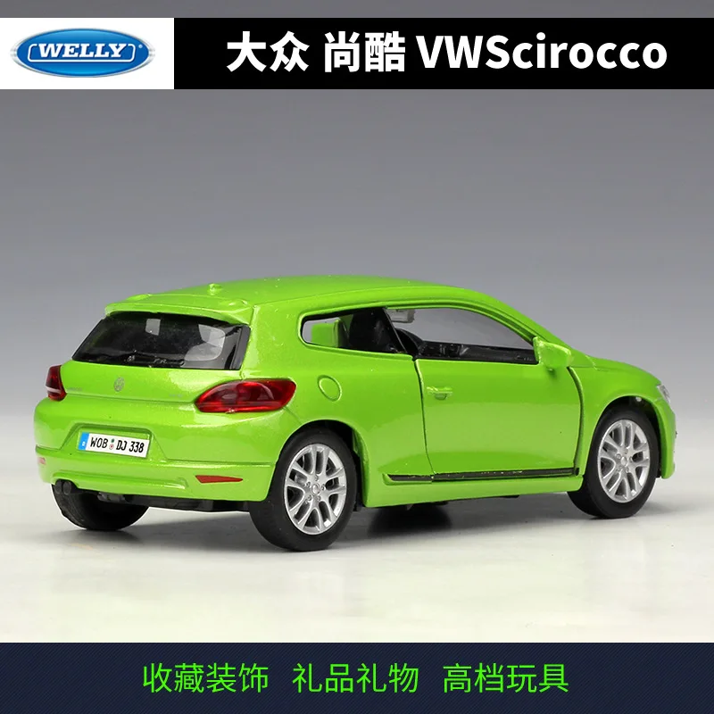 Welly 1:36 Volkswagen Scirocco alloy car model pull-back vehicle Collect gifts Non-remote control type transport toy