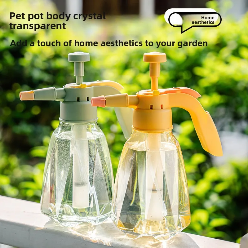 Handheld Pressure Spray Bottle 1.5L Fine Mist & Adjustable Nozzle Watering Can, Transparent Sprayer Plant Mister