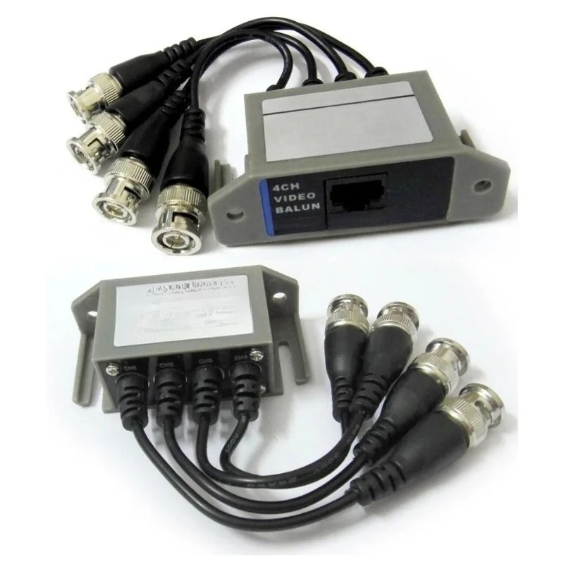 4CH Passive CCTV Video Balun Transceiver Twisted Pair Converter for Analog Security Camera DVR Surveillance System Parts