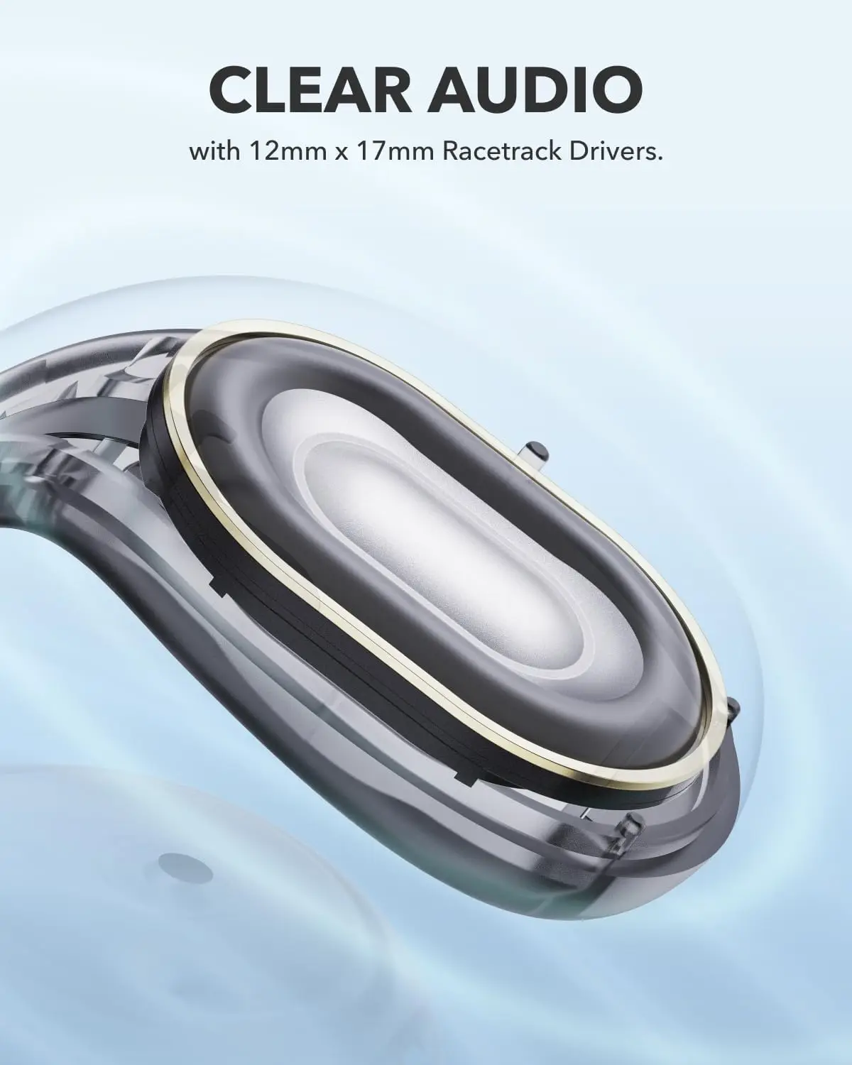سماعات أذن Soundcore C30i من Anker ذات الأذن المفتوحة، تصميم ذو غلاف ثابت، برامج تشغيل كبيرة للصوت الشفاف IPX4 المقاوم للماء