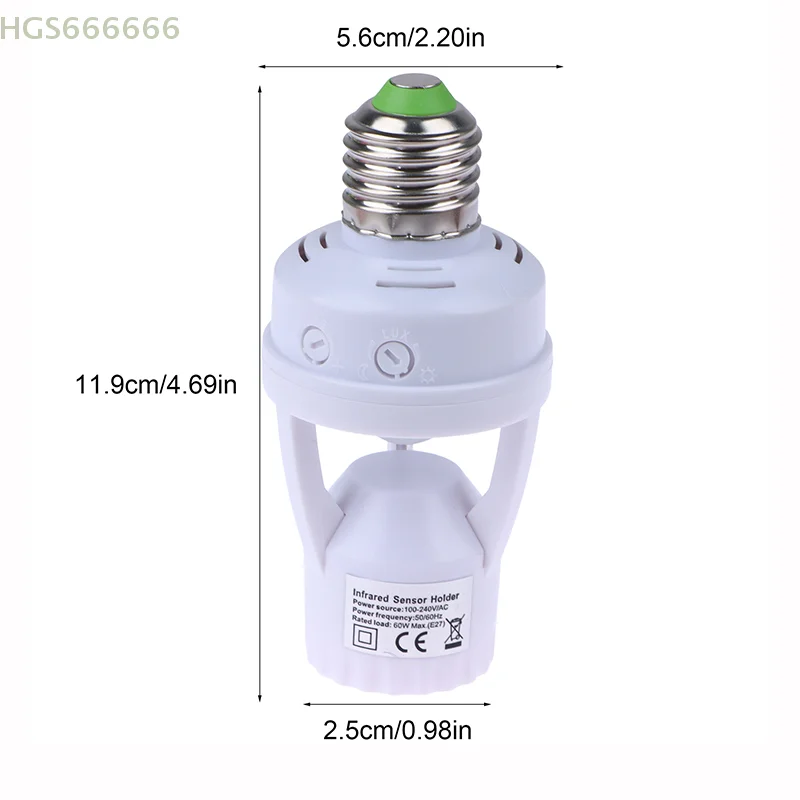 1Pc AC100-240V E27 LED Lampe Basis Intelligente Schalter Glühbirne Lampe Halter Sockel Konverter Mit PIR Motion Sensor