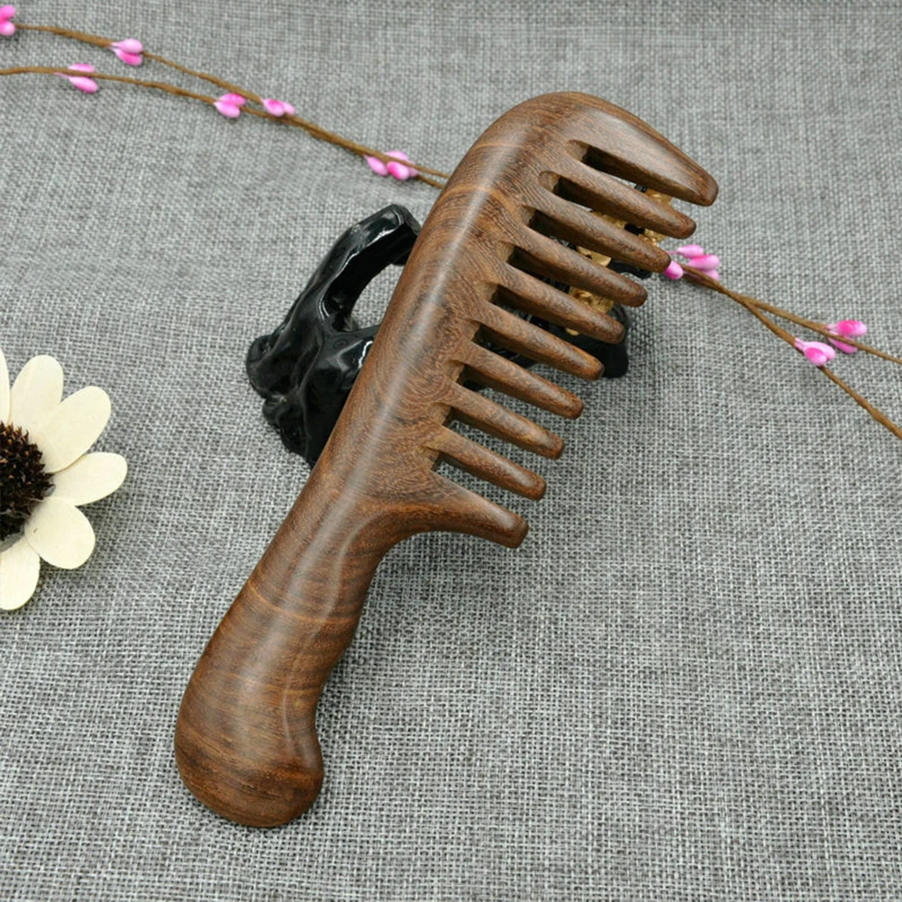 

Massage Comb Natural Sandalwood Wooden Salon Waist Fragrance Anti Static Long Wide Tooth Detangle Home Hair Tools Hair Brush