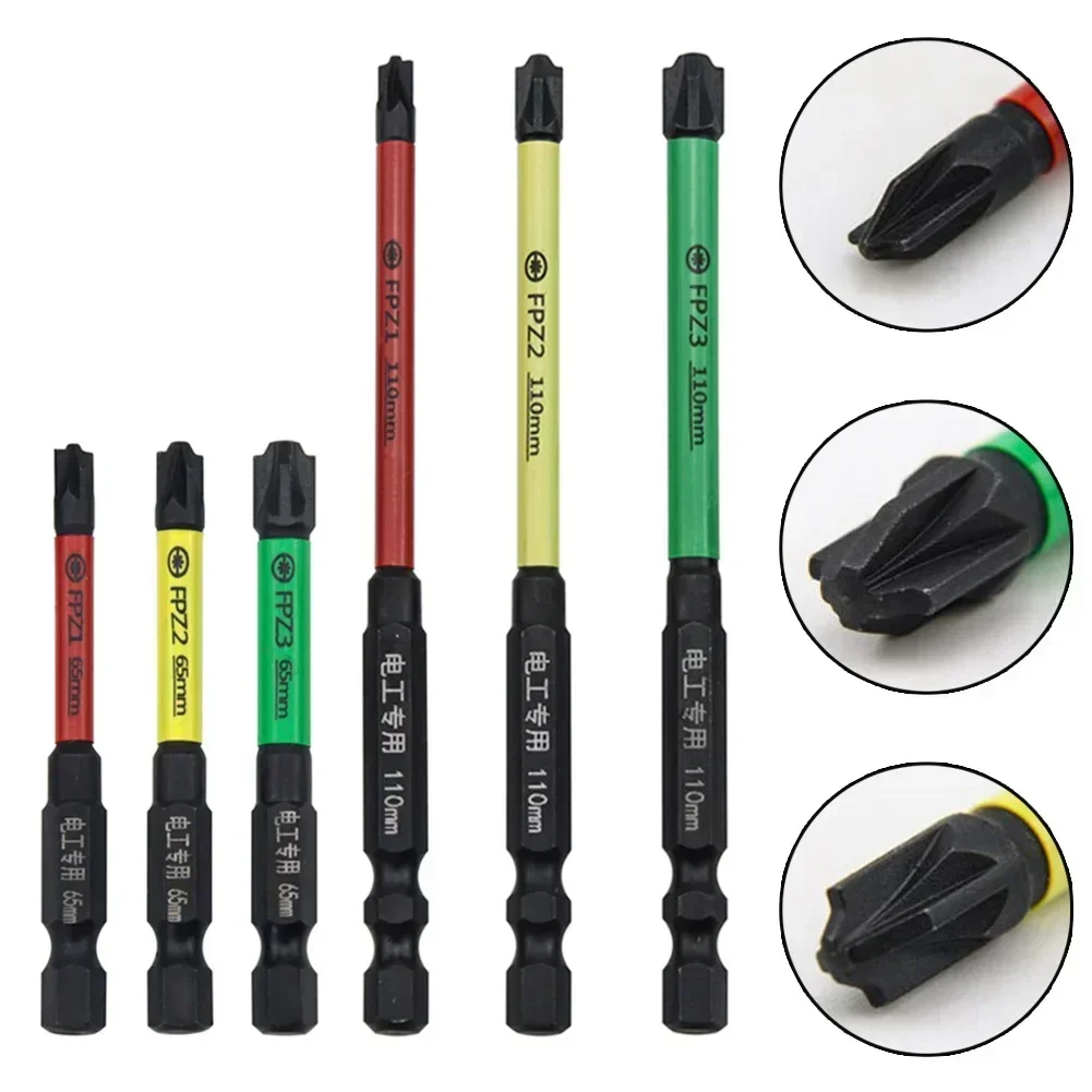 High Quality Screwdriver Bit Repair Tools Rustproof Slotted Alloy Steel Cross Electrician FPZ1 FPZ2 FPZ3 HRC63 °