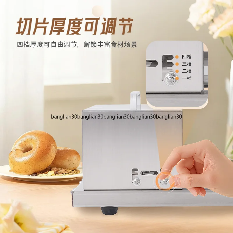 Bread Slicing Commercial Kitchenware Bagel Burger Cutting Stainless Steel Manual Bread Slicer