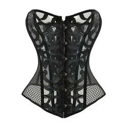 Corsets Bustiers for Women Sexy Corset Top Corselet Gothic Vintage Mesh Breathable Body Shaper Corsetto Overbust Lace Up Korsett