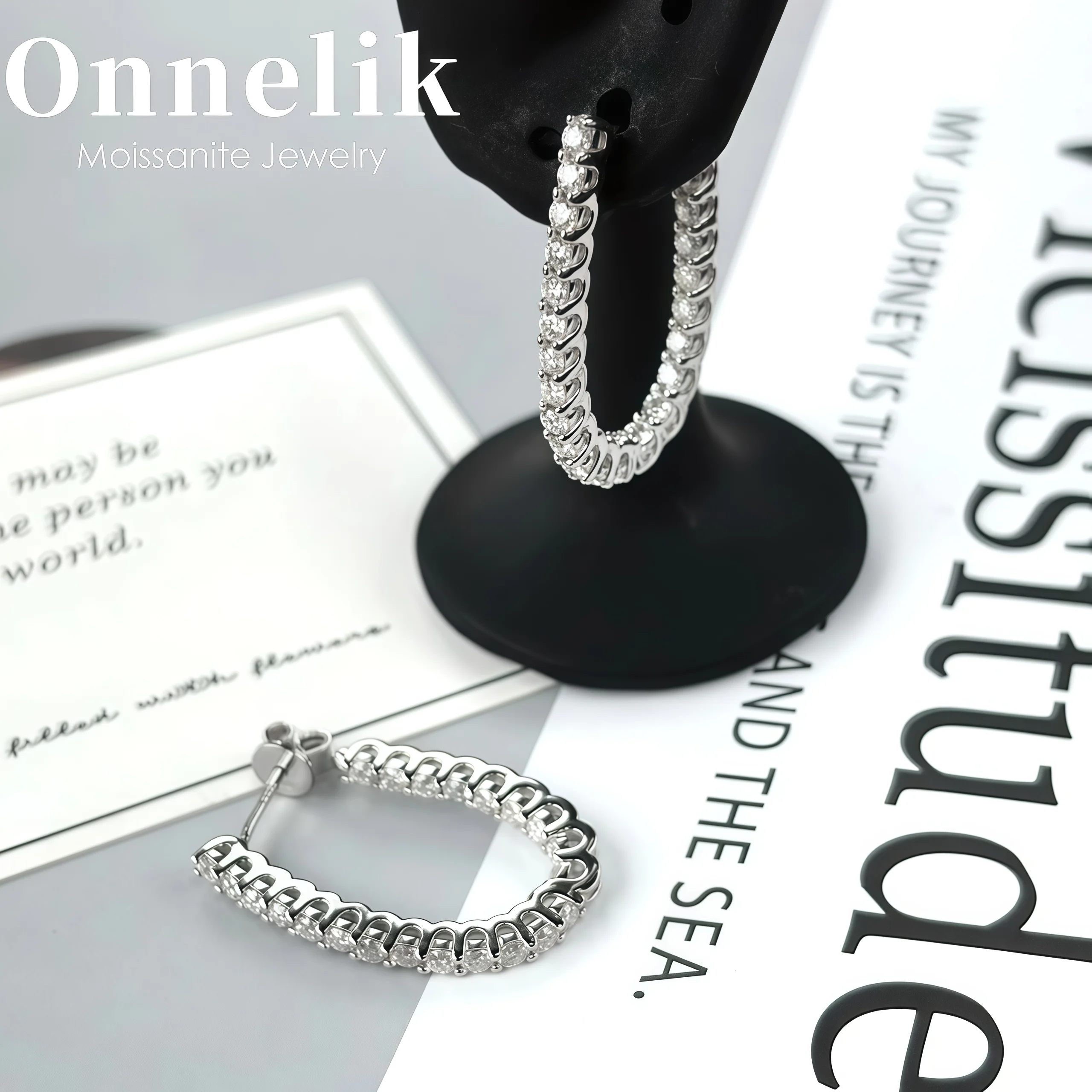 

Onnelik 0.04CT Moissanite Earrings for Women Sparkling Classic Wedding Birthday Lab Diamond Earring Pure 925 Stering Silver Gift