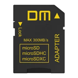 DM SD 어댑터 SD4.0 UHS-IIcomptabile microSD microSDHC microSDXC 전송 속도 최대 300 메가바이트/초 수 있습니다