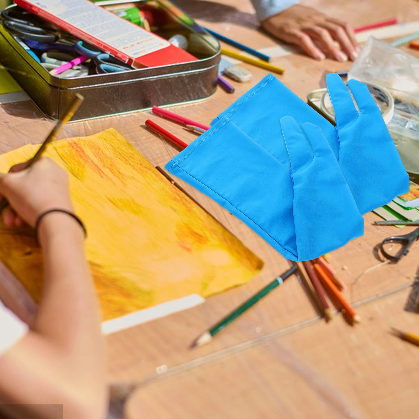 

1Pair Drawing Glove Two-Finger Artist Glove Extended Design for Digital Art Sketching Palm Rejection Anti-Smudge Comfortable