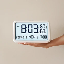 Desktop LCD Digital Alarm Clock Multi functional Living Room Clock Room Electronic Clock Night Light Creative Decoration