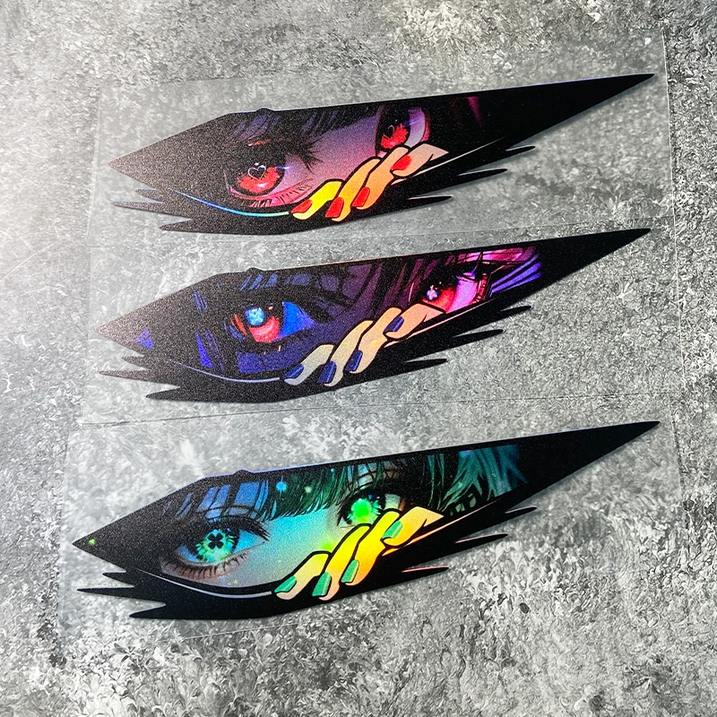 

JDM аниме Peeking Eyes мотоциклетные наклейки водостойкие для мотоцикла топливный бак шлем коробка обтекатель DIY универсальные виниловые наклейки