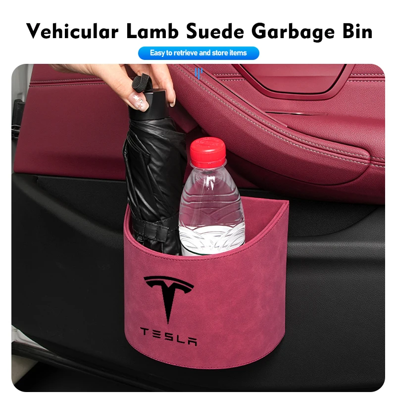 Universal Car Storage Box Storage Case Sundries Trash Can Bin For Tesla Model 3 Y S X 2021 Roadster Cybertruck Juguete