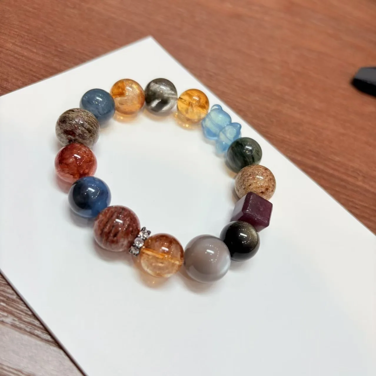 Natural Multi-treasure Crystal Bracelet Men and Women Lucky Bracelet Couple Ethnic Style Jewelry Niche Design