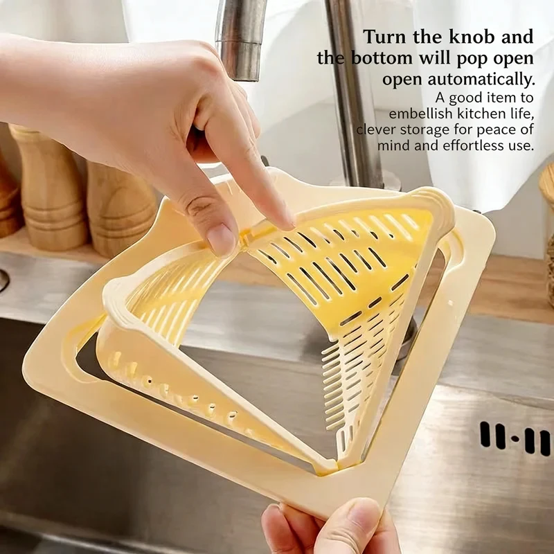 Magnetic Sink Strainer Basket Large Capacity Kitchen Filter One-Press Emptying Food Residue Standing Drain Basket Kitchen Tools