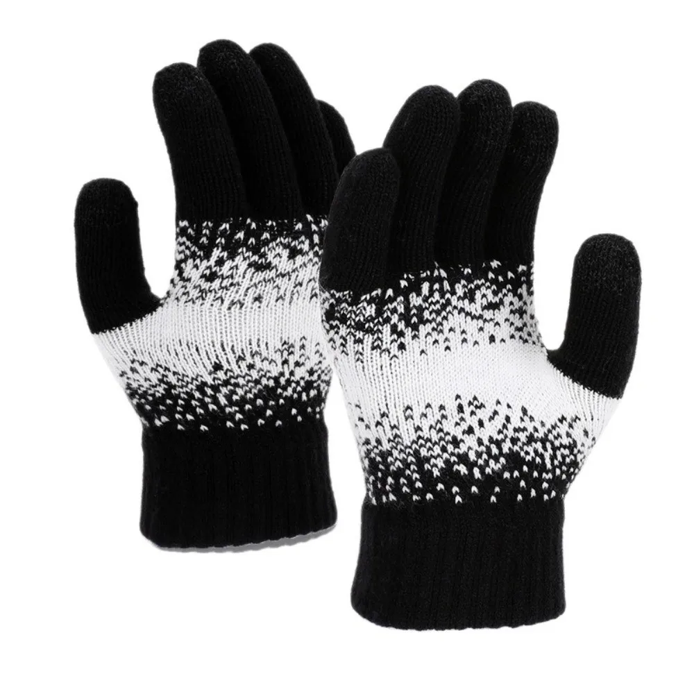 New Knitted Warm Gloves Touchable Screen Full Finger Driving Mittens Touch Screen Gloves for Outdoor Cycling Skiing