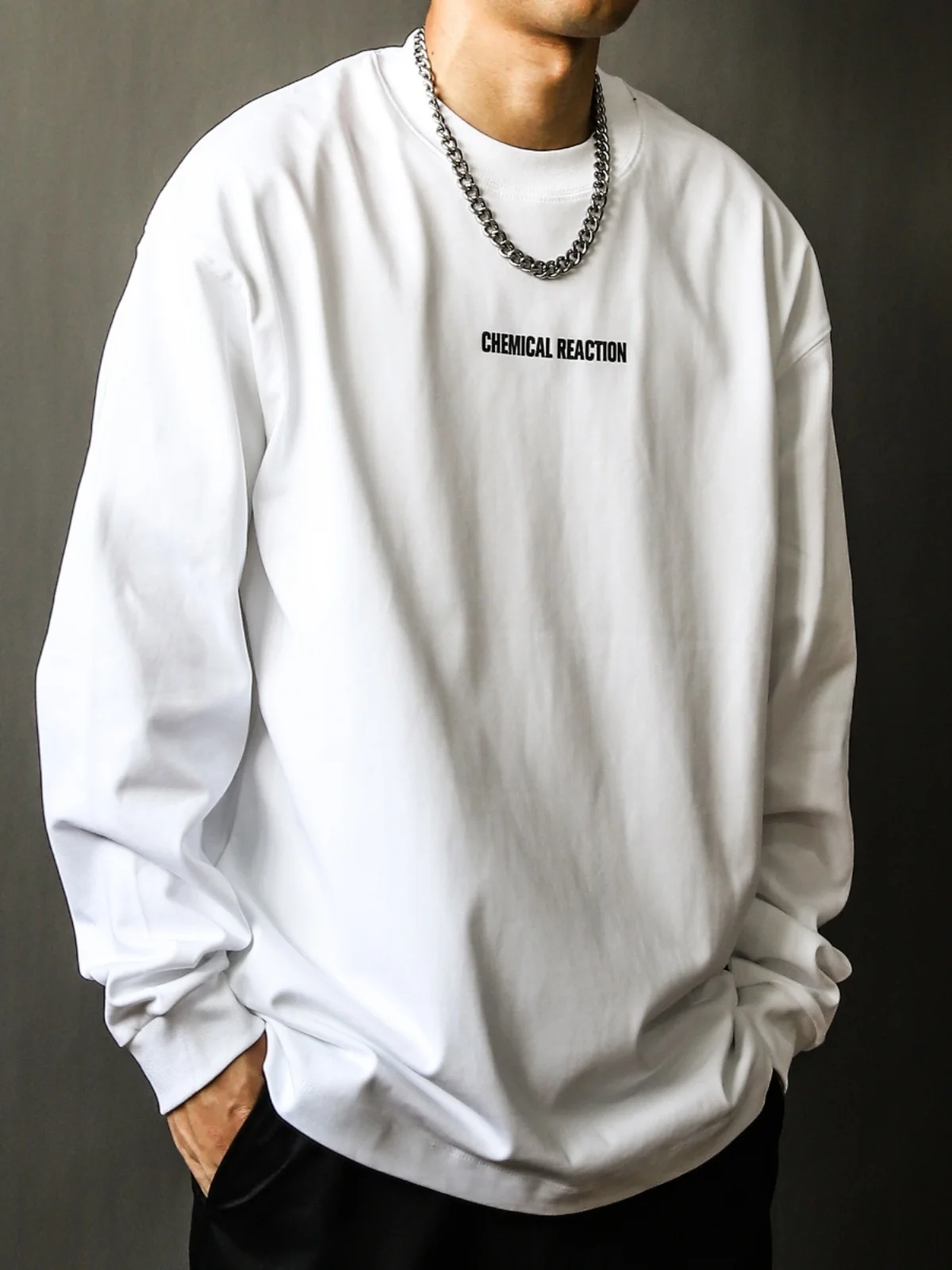 

Белая хлопковая футболка с длинным рукавом, мужская свободная футболка с круглым вырезом, базовая рубашка в японском стиле, модная брендовая одежда для пар, топ Spri...