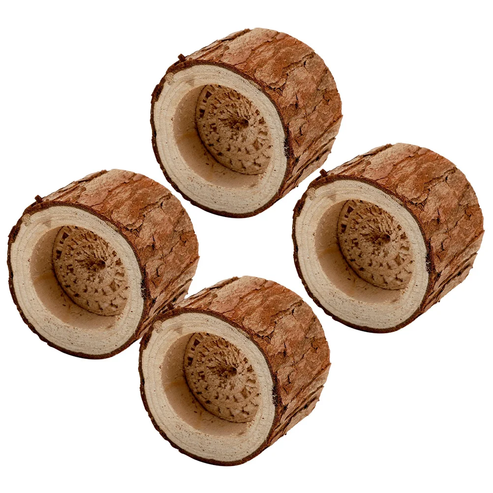 

4pcs Wooden Tealight Holder Rustic Holders For Table Centerpieces Wedding Home Decor Decorative Tea Light Holder