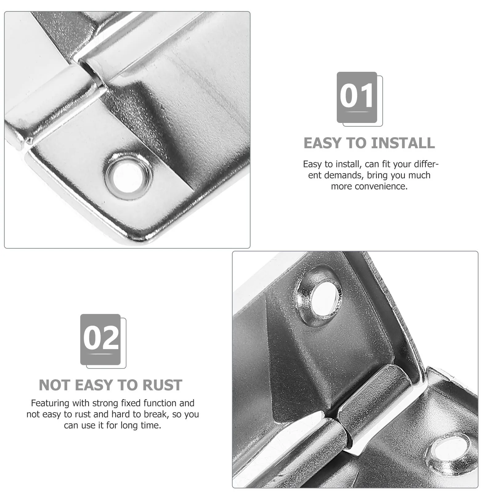 

6pcs Box Hinge Heavy Duty Metal Chest Cabinet Support Hinge For Jewelry Box Toolbox Diy Case Stable Rust Resistant Solid