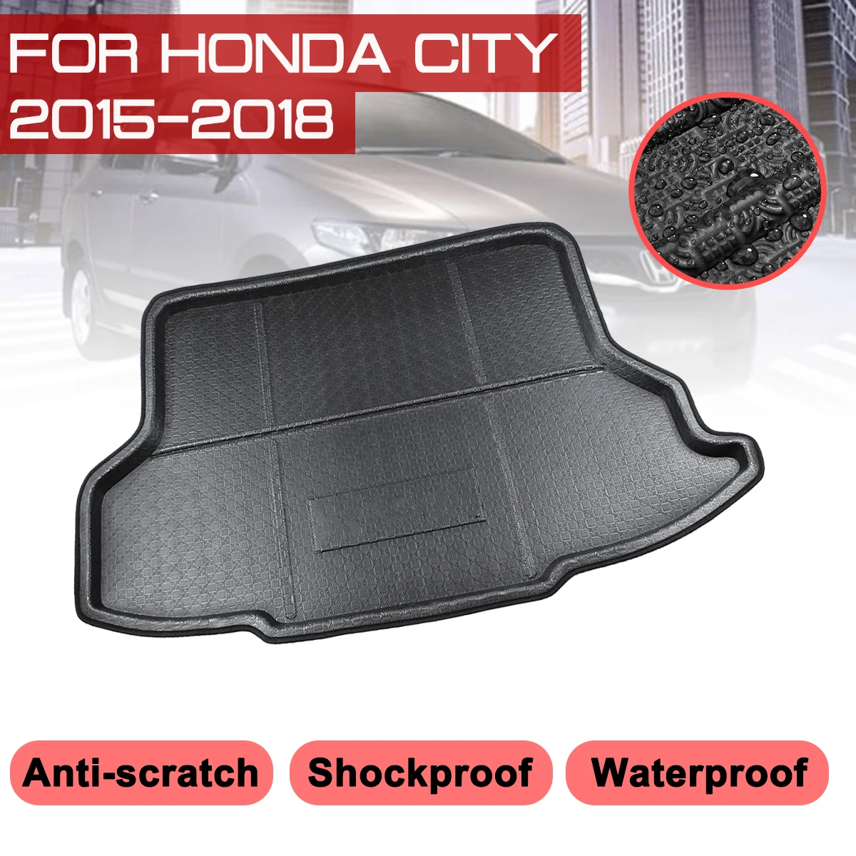 Car Rear Trunk Anti-mud Cover Carpet Floor Mat For Honda CITY 2015 2016 2017 2018