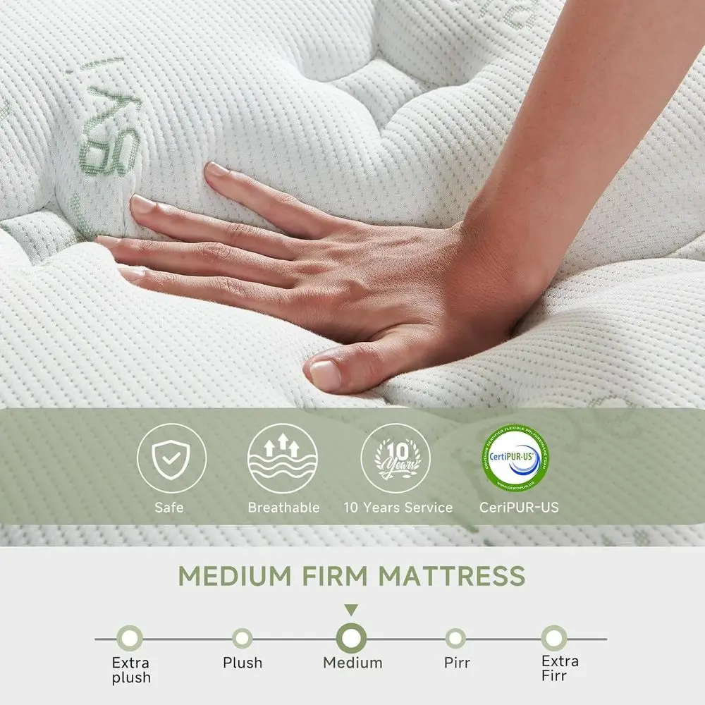 Queen Size Mattr12 Inch, Medium irm Memory oam Hyrid Mattrwith Individual ket Spring - Prure Relie, Motion Ition, Cool Sleep, 60