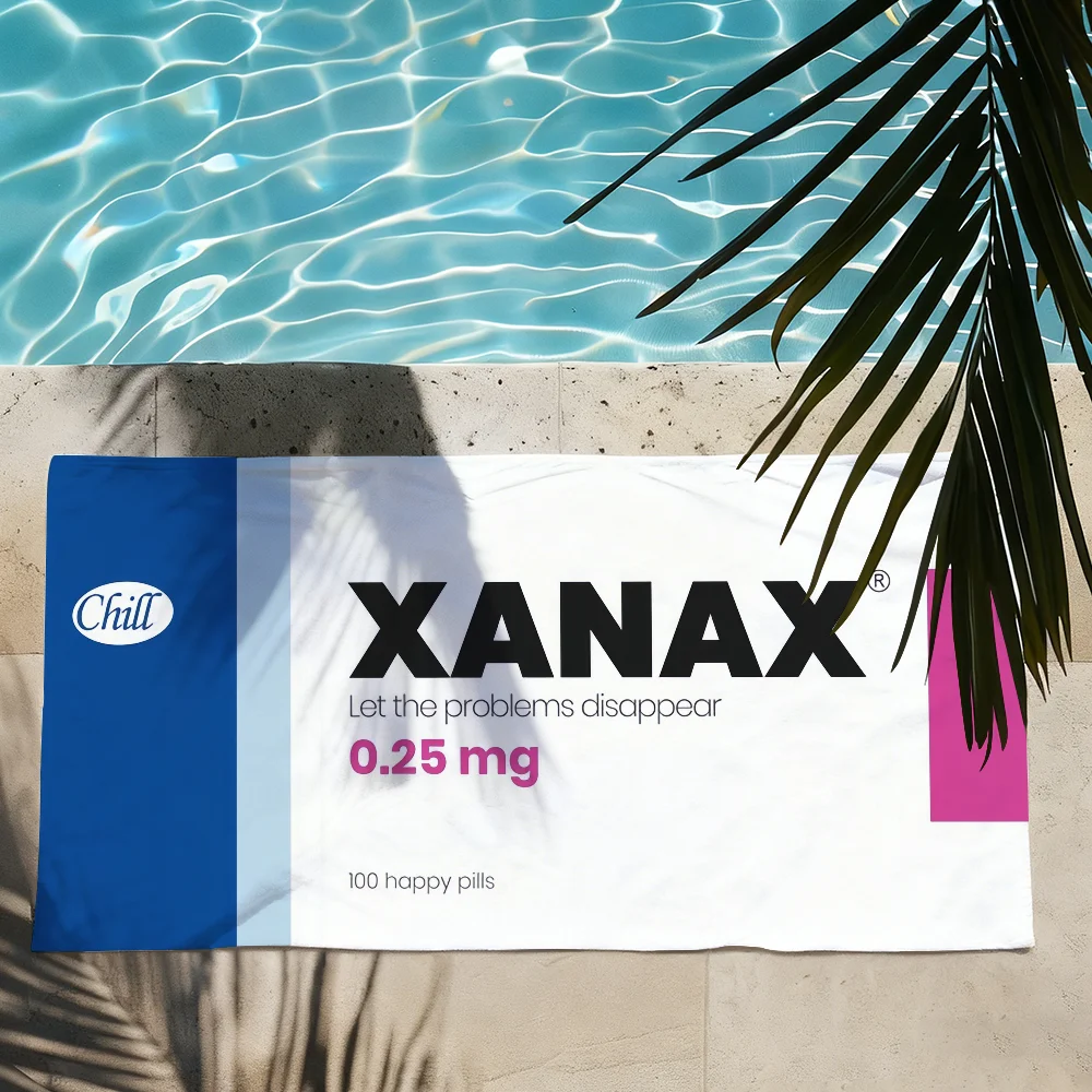 Fun X-XANAXS Happy Pills Towel Shower Sauna Travel Spa Quick Dry Gym Accessories Soft Large Beach Towels