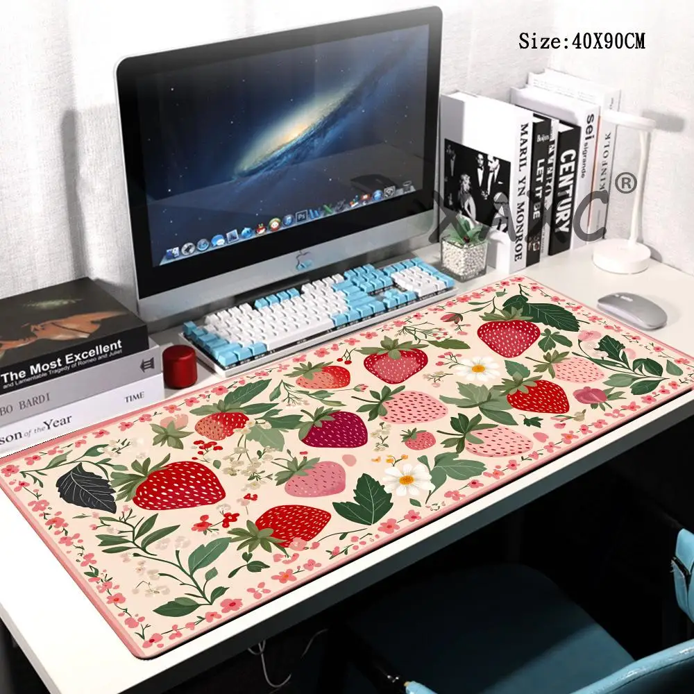 

HYBXAXC Creative style patterned border, delicious strawberry pattern mouse pad gaming accessories anime desk accessories