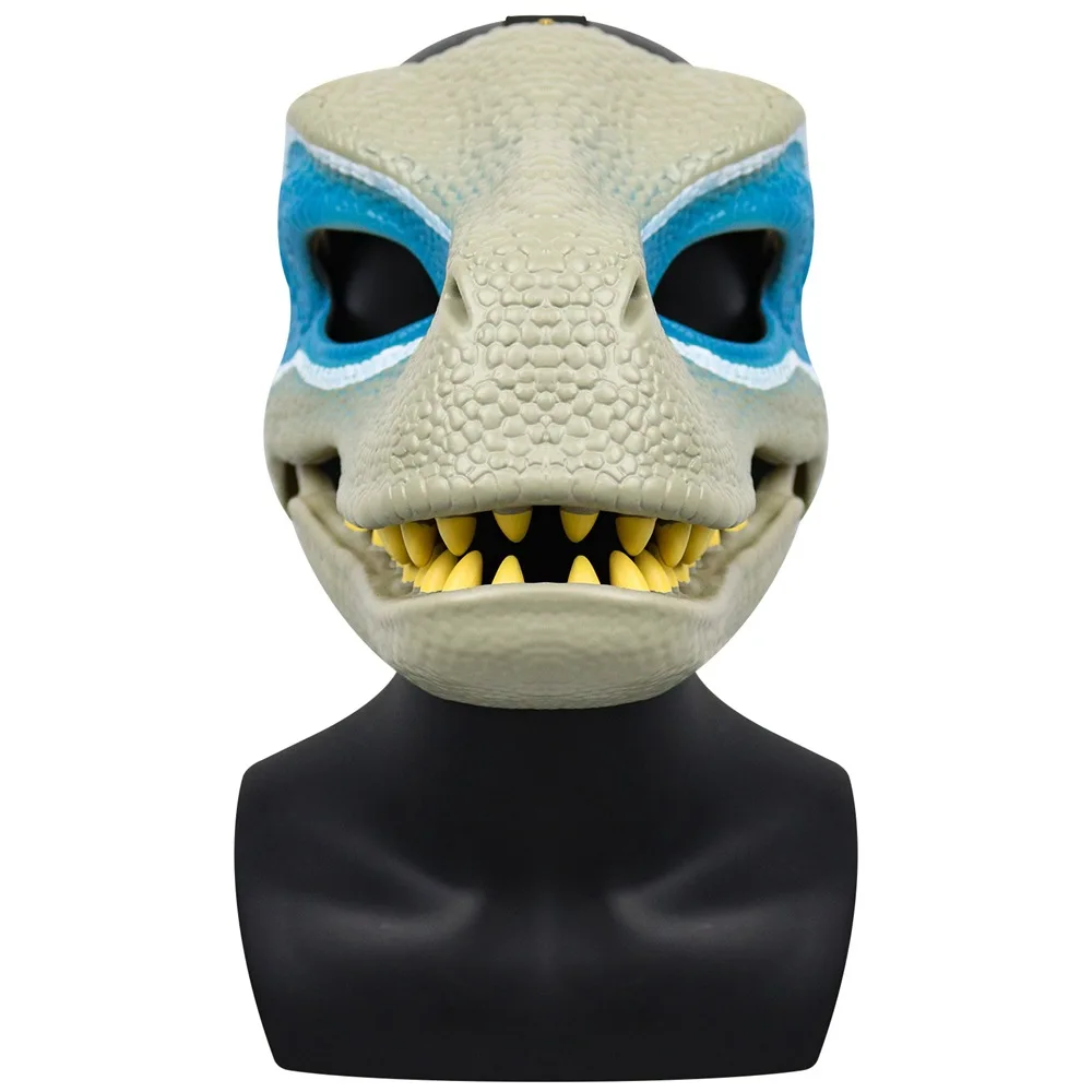 Lifelike Dinosaur Mask Halloween Party Masquerade Cosplay Open-Mouth Latex Scared Horror Dinosaur Headgear for Adults And Kids