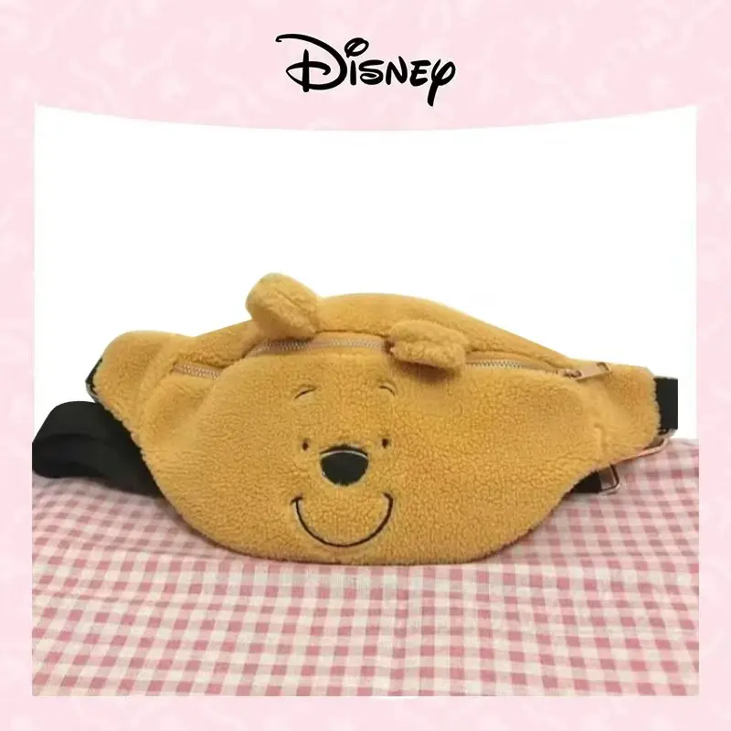 

Disney New Plush Embroidered Waist Bag Cartoon Cute Women's Waist Bag Large Capacity Lightweight Casual Women's Messenger Bag
