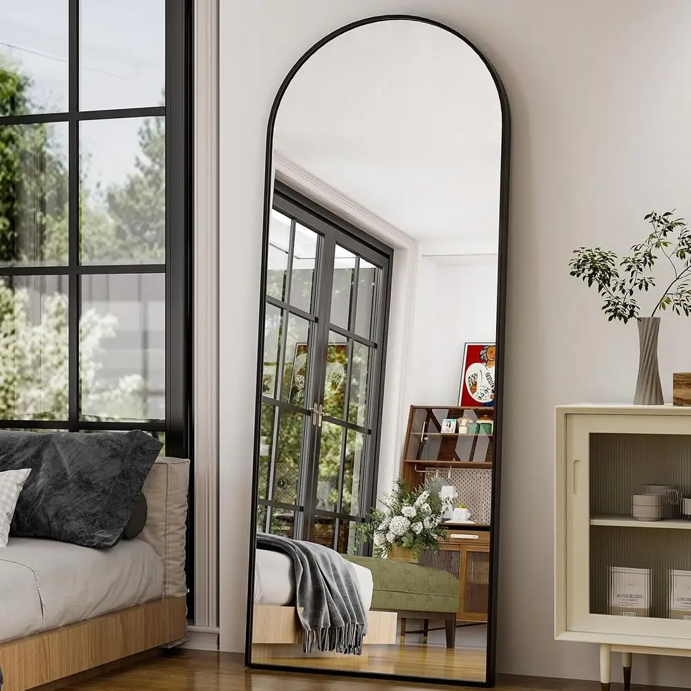 

26" x 71" Arched Full Length Mirror - Black Full Body Mirror - Extra Large Floor Mirrors for Bedroom, Living Room, Bathroom