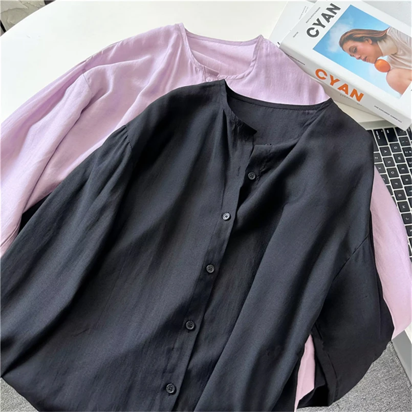

Women's New Design Clothing Spring Summer 2025 Tops Vintage French Long Sleeve Blouse Elegant Stylish Woman Blouses Simple Shirt