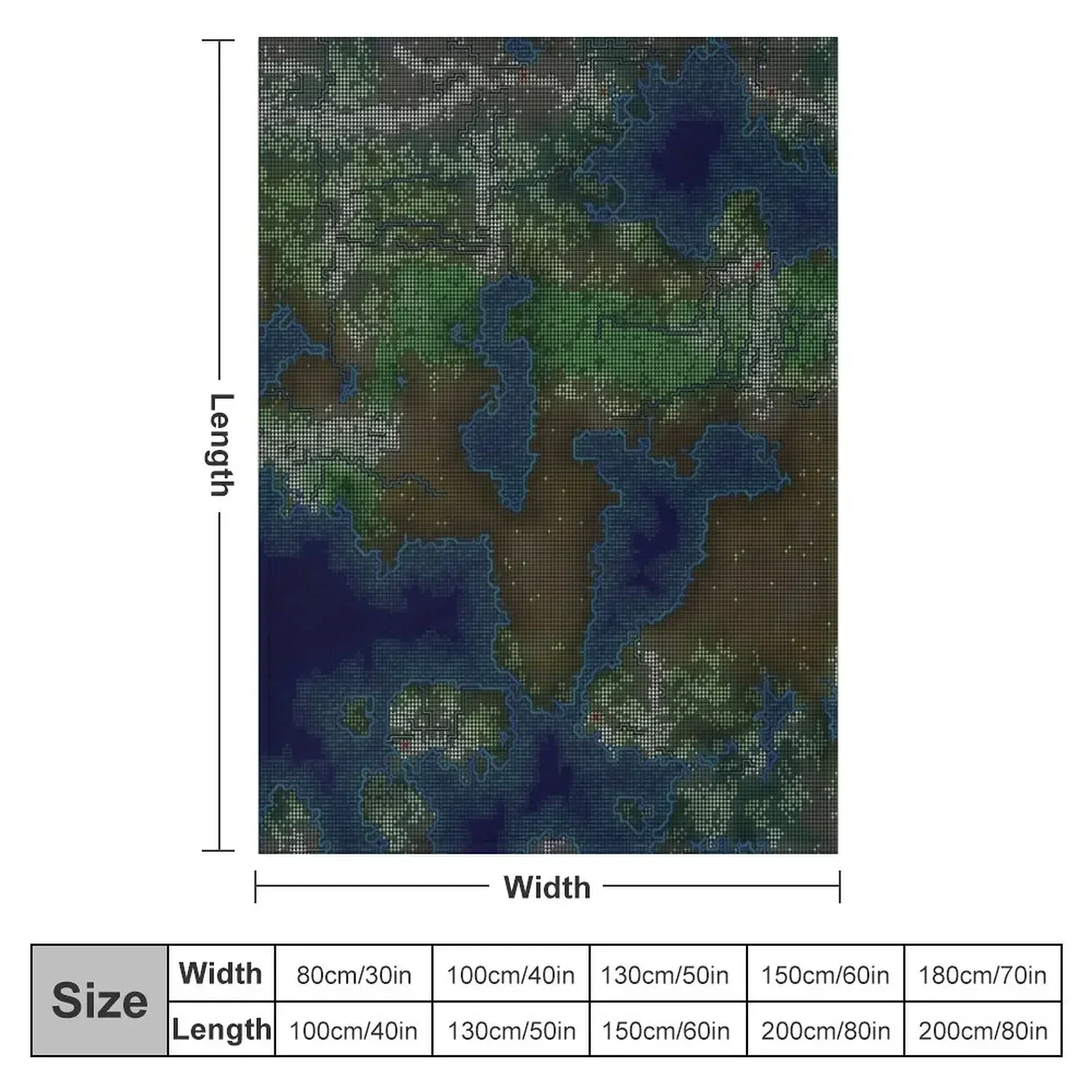 Dwarf Fortress World in Super Ultra 4K HD ASCII Throw Blanket Soft Big Thin Beach Retros Blankets