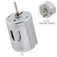 R280 DC Motor 6-24V 19800RPM High Speed Micro Motors for DIY Toys Mini Fans Juicer Water Pump Beauty Instrument