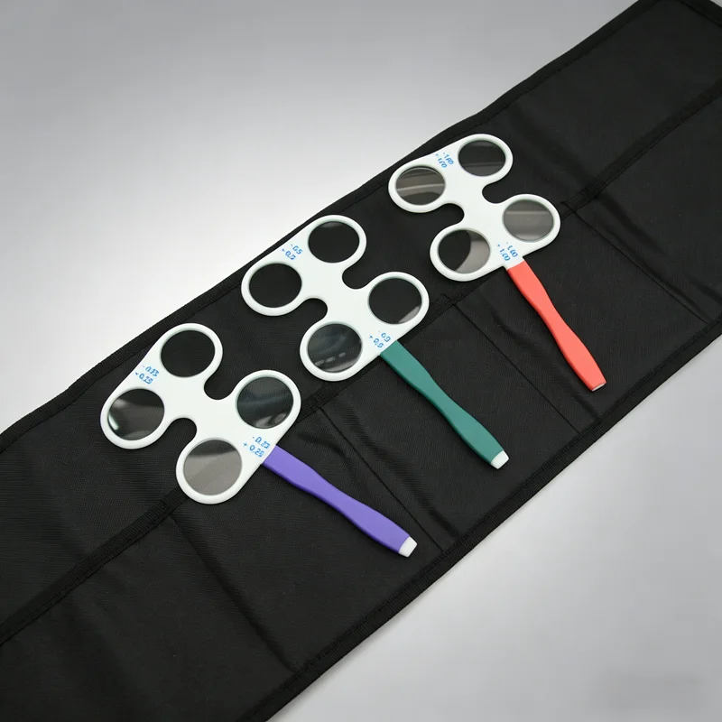 Color Coded Flipper Set | Low Vision Therapy Training Tools Flipper | 3 Diopters With Bag