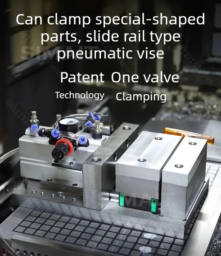 Precision Pneumatic Hydraulic Machine Vise 4000kgf Clamping Force High Speed MC Machining Center Fixture for CNC Milling Process