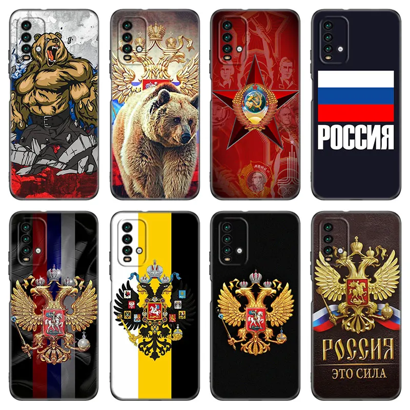 Russia Flag National Emblem Case For Xiaomi Redmi 7 7A 8A 9i 9A 9C 10 10A 10C K20 Note 5 6 Mi 8 9 9T Pro A2 Lite A3 6X Mix 3