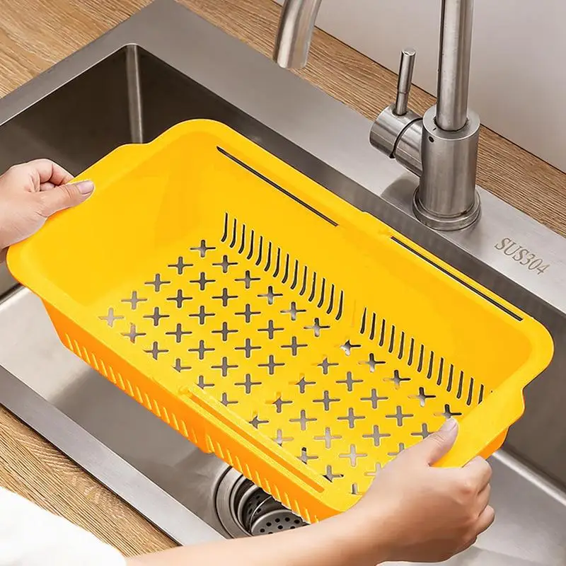 Strainer Basket For Sink Extendable Strainer Basket Sink Colander Basket Washing Vegetables Dry Dishes Drainer Basket