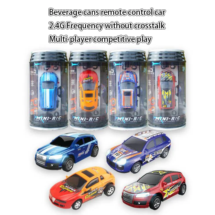 Children Beverage Cans Remote Control Racing Car Mini Electric 2.4G Wireless Drift Racing Car Model Boys Remote Control Car Toys