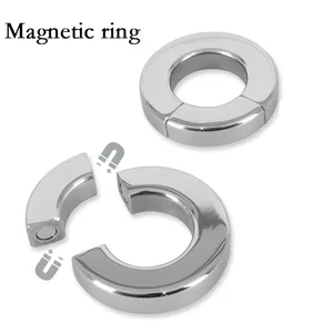 الفولاذ المقاوم للصدأ الكرة نقالة للرجال ، قلادة كيس الصفن ، قفل القضيب المغناطيسي الثقيل ، عبودية حلقة الديك ، الانتصاب المعدني ، لعبة الجنس تأخير الذكور أعلى 6 خاتم القضيب المغناطيسي مبيعا - No3