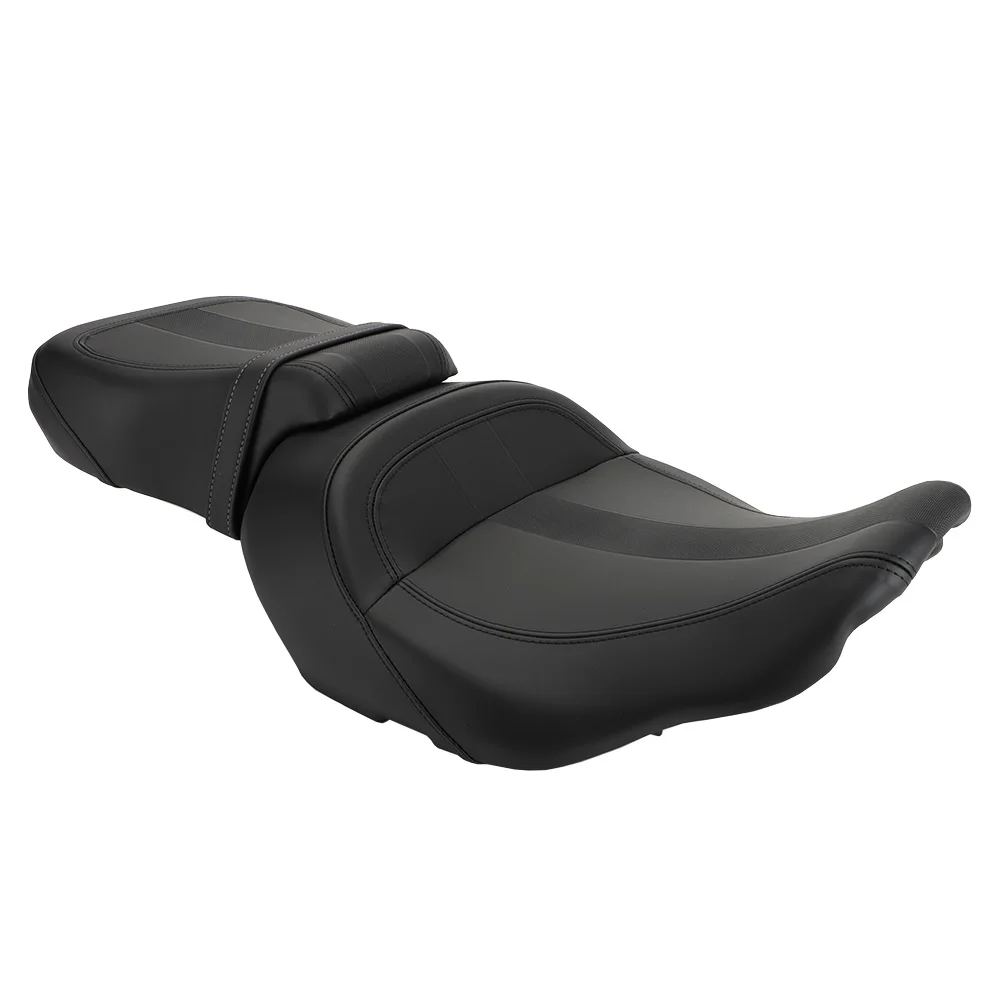 For Harley Touring CVO Street Glide FLHX Road Glide FLTRXSTSE 23-25 Motorcycle 2-Up Driver Passenger Low Profile PU Leather Seat