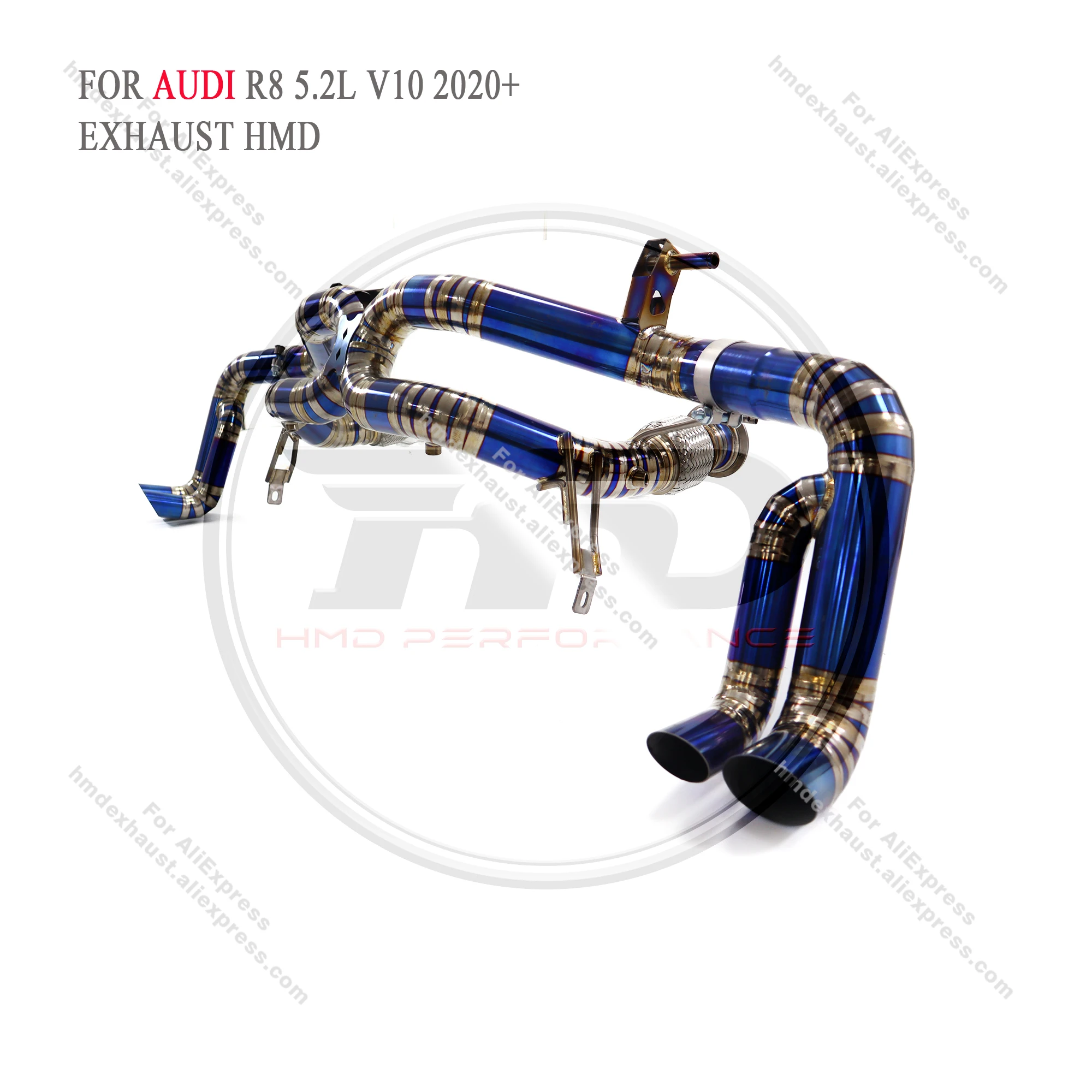 High Quality Catback For AUDI R8 5.2L V10 2020+ With OPF Titanium Alloy Exhaust System Racing Pipe Non-destructive HMD