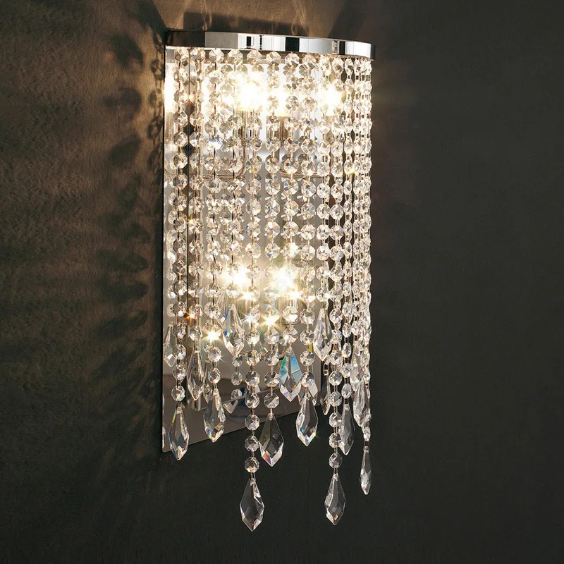 

Modern Minimalist LED Crystal Wall Lamp Hotel Bar Living Room Dining Room Bedroom Bedside Decorative Lighting Lamps