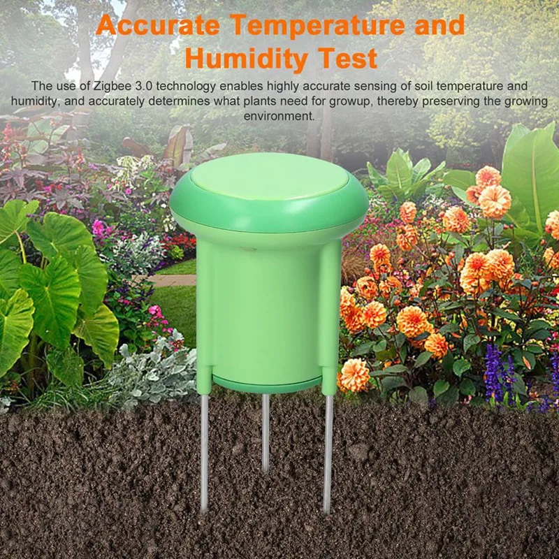 Tuya Zigbee Soil Tester Temperature And Humidity Sensor IP66 Grade Waterproof APP Control Support View History