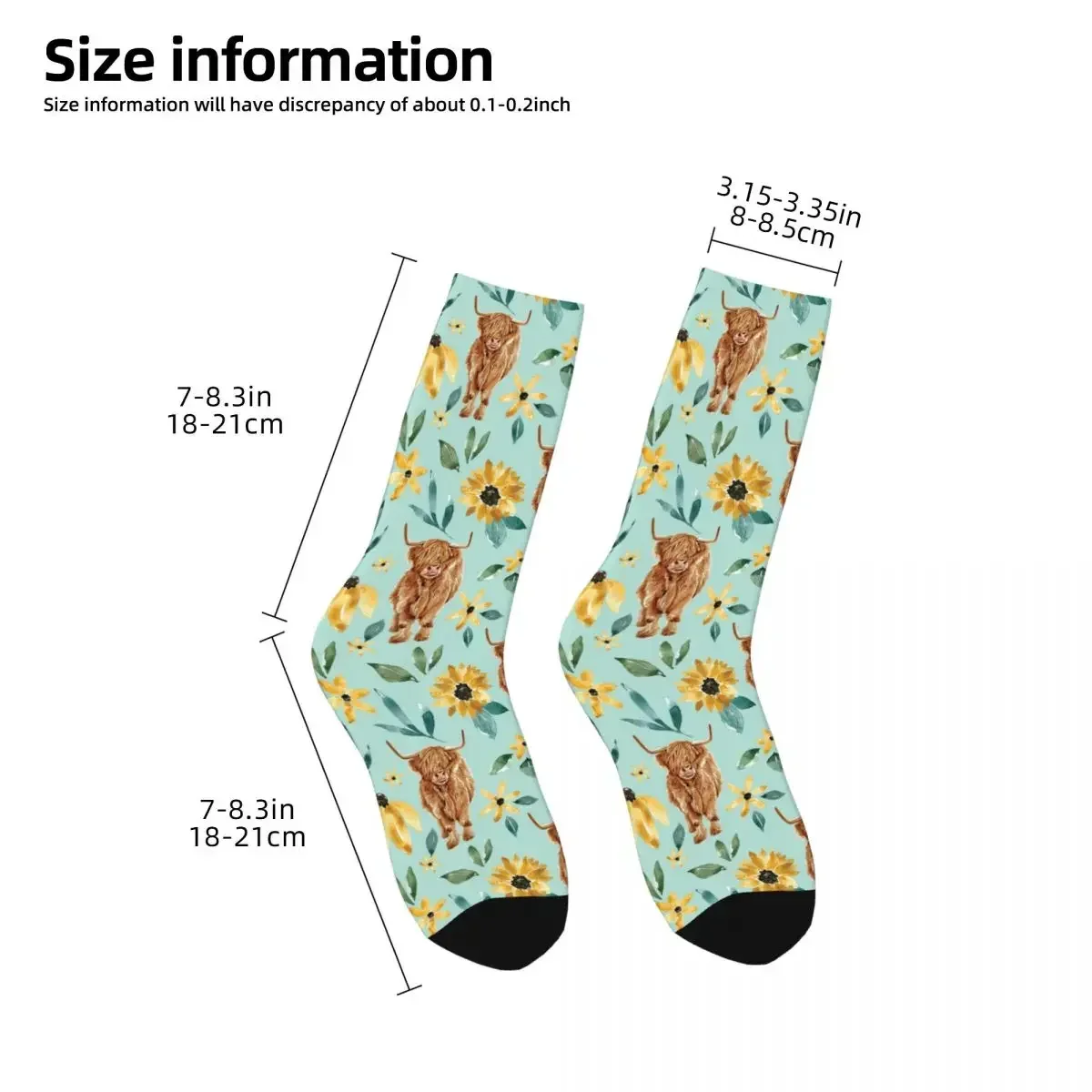 Highland Cow And Sunflowers Socks Harajuku High Quality Stockings All Season Long Socks Accessories for Man's Woman's Gifts