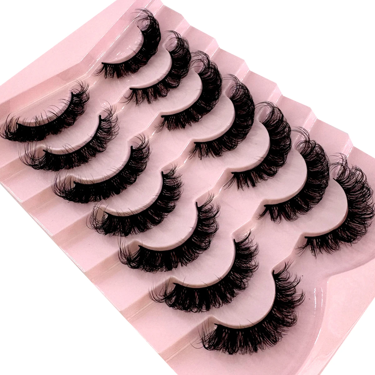5/7 Paar russische Streifenwimpern, flauschige künstliche Nerzwimpern, Wispy-Wimpern für einen natürlichen Look, dicke, voluminöse künstliche Wimpern, lockige künstliche Wimpern – Detail 25