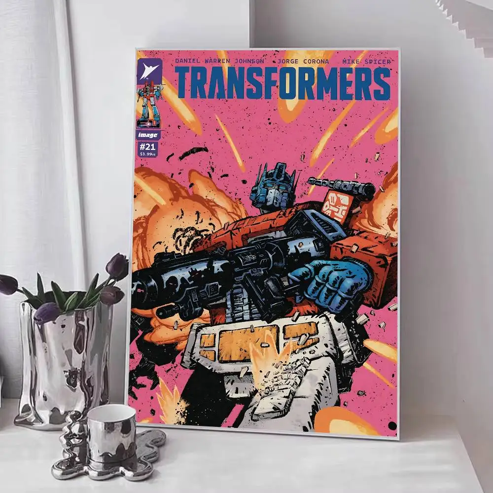 Vintage Classic T-Transformers Comic-inspirierte Auto-Roboter-Poster, ausgefallener Wandaufkleber für Wohnzimmer, Bar, Dekoration, Wanddekoration – Detail 4