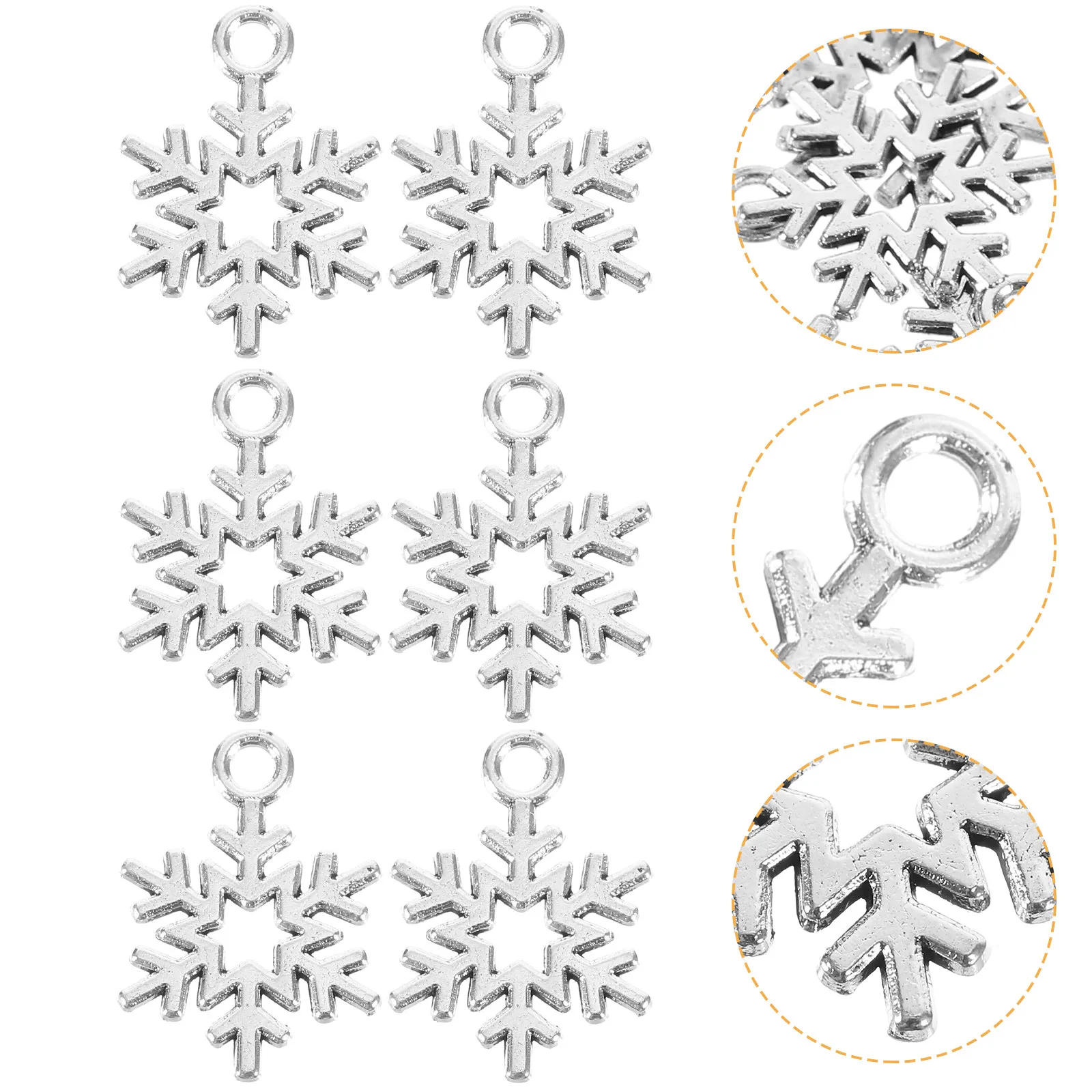 

100 шт. подвесок-снежинок из сплава для рукоделия, аксессуары для украшений, кулоны для браслетов и ожерелий, рождественские праздничные подвески