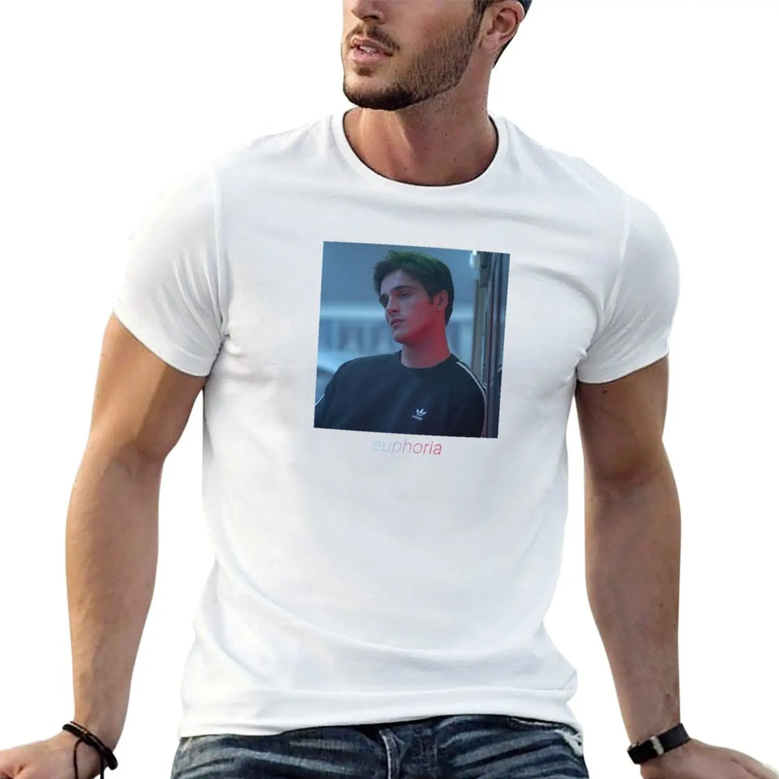 Euphoria Nate Jacobs Jacob Elordi T-shirt décontracté à manches courtes pour tous les jours