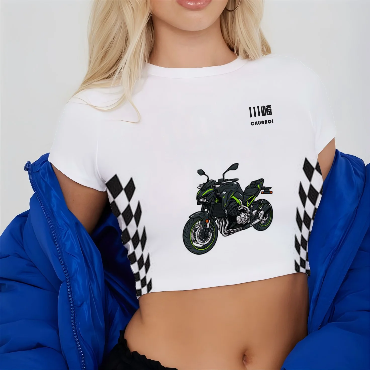 Motorcycle Uniform Short Sleeve Women T-shirt Shirts Woman Adventure Crop Tops 2024 Racing Suit White Top Y2k Clothes Street