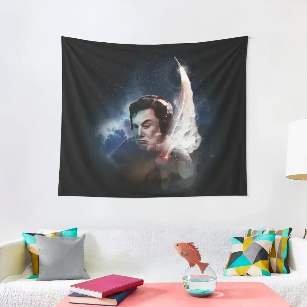 Elon Musk - Blast Off Tapestry Decoration Room Wall Deco Bedroom Decor Aesthetic Tapestry